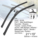 OEM-kvaliteediga Premium All-Season auto esiklaasi puhasti harjad 21 + 19 J konks U-t&uuml;&uuml;pi universaal Hyundai Mazda Mitsubishi Skoda Subaru Toyota jaoks