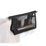 1 tk Must reisi naiste tualett-tarvete kott meigikorraldaja &uuml;mbris Suure mahutavusega kolmem&otilde;&otilde;tmeline nailonv&otilde;rgust l&auml;bipaistev kosmeetikakott 14*10*6cm