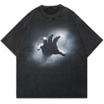 2024 Streetwear Dark Magic peopesaga tr&uuml;kitud T-s&auml;rk S must