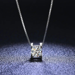 D v&auml;rvi 925 h&otilde;bedane teemant kaelakee VVS1 moissanite ripats kaelakee pulma ehted t&uuml;drukutele kingitus 1ct blue