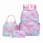 Kolmeosaline seljakott Girls Starry Sky Graffiti tr&uuml;kitud koolikott Kerge seljakott One Size