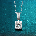D-v&auml;rvi 2-kt Moissanite kaelakee 925 Sterling Sterling kaelakeed sertifikaadiga pulmapeened ehted naisele 1ct 6.5mm blue