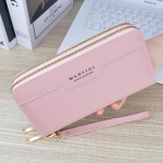 Kunstnahast pikad rahakotid Topeltt&otilde;mblukuga Vintage Design kaardihoidja Rahakott Telefonikotid 19*10*4cm must