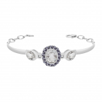 Naturaalsest valgest topaasist ja tansaniidist v&auml;&auml;riskividest k&auml;ev&otilde;ru, 925 naelsterlingit h&otilde;be, k&auml;ev&otilde;rud, k&auml;sitsi valmistatud reguleeritava ketiga k&auml;ev&otilde;ru ehted naistele