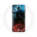 &Uuml;mbris Samsung Galaxy S5 abstraktse tekstuuriga taustaga punane must sinine