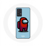 Coque pour Samsung Galaxy A13 4G / A13 4G Lite Among Us jeu vid&eacute;o Fond bleu
