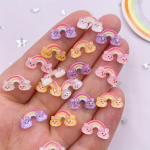 50 tk Vaigust Glitter Mini Kawaii Rabbit Rainbow Art k&uuml;&uuml;ned Lamedad Kivist aplikatsioonid DIY Pulmad V&auml;ljal&otilde;igete albumi Sisustus Ehted Aksessuaarid K&auml;sit&ouml;&ouml;