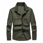 V&auml;ljas vabaaja puuvillane pestud s&auml;rk Tooling pikkade varrukatega s&auml;rk XXXXL armee roheline v&auml;rv