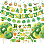 St. Patricku p&auml;eva peokaunistused Iiri p&auml;eva lipp &Otilde;hupallid Peokomplektid Fotorekvisiidid roheline