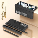 Magnetiline topeltliigendiga nahast kronsteini &uuml;mbris Samsung Galaxy Z Fold 5 4 3 kate kilepliiatsipesaga koos S pliiatsiga Z Fold5 Fold4 jaoks For Galaxy Z Fold 3 must