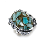 Natural Copper Amazonite Gemstone Handmade 925 Sterling Silver Ring Size 9 p1b96