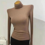 Naiste talvine kilpkaelusega kampsun Moodne &otilde;huke pullover, kootud džemper, pikkade varrukatega valge must k&otilde;rge kaelusega kampsun Naiste s&uuml;gisese p&otilde;hiriided XL