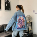 Denim Jakk Trendikas Naiste S&uuml;gis Lahtine Suur Suurus Jean Jakk