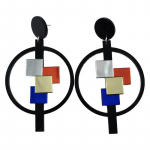 &Uuml;mmargune suur rippk&otilde;rvar&otilde;ngas naistele trendikad ehted akr&uuml;&uuml;list v&auml;rvilised geomeetrilised k&otilde;rvar&otilde;ngad moe naiste aksessuaarid