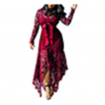 Naiste alusseelikud suures suuruses naiste pikkade varrukatega v&ouml;&ouml;ga, ebaregulaarne &auml;&auml;ris, &otilde;&otilde;nsa pitsiga, seksikas kehaga pikk kleit L veinipunane v&auml;rv