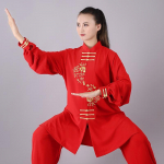 2 tk/komplekt Unisex n&ouml;&ouml;biga plekiga s&auml;rk lahti &uuml;hev&auml;rviline hiina traditsiooniline tai chi &uuml;likond kung fu kandma meeste riideid XS punane