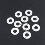 10 tk/pakk Looduslik mageveekarbi ripats Ring Kahe auguga v&otilde;lud Ehtevalmistamiseks DIY Kaelakeed K&auml;ev&otilde;rud K&otilde;rvar&otilde;ngaste Tarvikud 20x20x2 mm 10Pcs/20x20x2mm valge