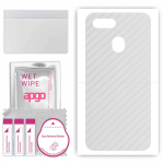 apgo Protective Skin Sticker for the back compatible with Oppo A7x, Wrap Film, Foil, Vinyl - Pattern Transparent Carbon