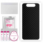 apgo Protective Skin Sticker for the back compatible with Samsung Galaxy A80, Wrap Film, Foil, Vinyl - Pattern Carbon Black