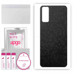 apgo Protective Skin Sticker for the back compatible with Vivo Y20T, Wrap Film, Foil, Vinyl - Pattern Black Honeycomb