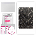 apgo Protective Skin Sticker for the back compatible with Apple iPad 2 Wi-Fi + 3G, Wrap Film, Foil, Vinyl - Pattern Carbon Black Pixel