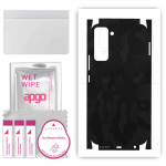 apgo Protective Skin Sticker for the back+sides compatible with Tecno Pop 5 Pro, Full Wrap Film, Foil, Vinyl - Pattern Black Camo
