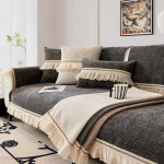 Uus Chenille L pitsist servaga diivanikate Four Seasons universaalne istmepadi French Retro kolmekohaline libisemisvastane matt 70x70cm