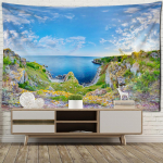 Mere&auml;&auml;rsed m&auml;ed ja j&otilde;ed seinavaip boheemlaslik maastik ps&uuml;hhedeelne elutoa taustakangas kodukaunistus 95x70cm