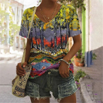 Naiste T-s&auml;rk, gradient-maastik, t&auml;pilise mustriga teismeliste s&auml;rgid Unisex riided Vintage t&auml;navar&otilde;ivad igap&auml;evane stiil mood t&auml;navar&otilde;ivad XS