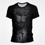 Jeesus Kristus 3D Prinditud T-s&auml;rgid Meeste riided Suvine Mood Vabaaja l&uuml;hikeste varrukatega Lahe T-s&auml;rk Harajuku T&auml;navar&otilde;ivad Topid Tee 6XL