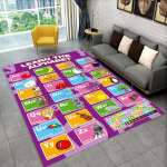 ABC Joonisfilm T&auml;hestik Lapsed Roomavad Lapsed M&auml;ngutuba Varajase Hariduse Ala Vaip,Vaip Elutuppa Magamistuppa Diivani ette,Libisemiskindel Matt 120x160cm(47x62in)