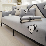 Panda tikandiga diivanikate elutoa diivanir&auml;tikumatt Libisemiskindel diivani kate Must servaga diivanir&auml;tiku istmepadi Kodukaitse 70x70cm 1pcs