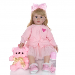 KEIUMI 60 CM Elutruud Reborn Babies Nukud riidest keha kogutav printsess vasts&uuml;ndinud m&auml;nguasi beebinukud v&auml;ikelapsele s&uuml;nnip&auml;evaks j&otilde;ulukinkideks 24 inch