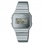 Casio Vanaaegne digitaalne roostevabast terasest h&otilde;bedane sihverplaadiga kvarts A700WEV-7A unisex k&auml;ekell h&otilde;be