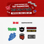BABYMONSTER 1. F&auml;nnikohtumine SEE YOU THERE Logo Kleebispakett