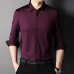 S&uuml;gisene uus toode Meeste pikkade varrukatega s&auml;rk Slim Fit Fashion Trend Pure Color Triikimisvaba meeste veniv s&auml;rk XXXL blue