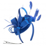 Fascinatorsi m&uuml;ts peapaela klambritega, sulgedega kaunistatud peakattega tee&otilde;htu pulmade Halloweeni t&uuml;drukute esinemism&uuml;ts sinine