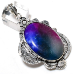 Rainbow Solar Quartz Gemstone Handmade 925 Sterling Silver Pendant 2.68 k4r42