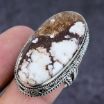 Wild Horse Gemstone Handmade 925 Sterling Silver Gift Jewelry Ring Size 9 f4w20