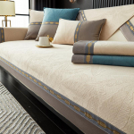Neli aastaaega Chenille Lai rihmaga diivanipadi Diivanikatted elutuppa Kaasaegne luksuslik Sulgjacquard libisemiskindel diivanikate 45cm pillowcase 1pcs mustjasvalge