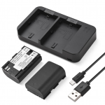 Kaamera LP-E6 LP-E6N aku ja laadija komplekt koos 2-pesa akulaadijaga + 2 tk LP-E6 akut 7,4 V must