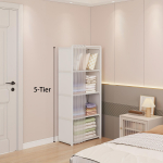 Metallist raamatuhoidik koos tagapaneeliga &ndash; lihtne kokkupanek, ruumis&auml;&auml;stlik, tolmukindel ja mitmek&uuml;lgne hoiustamislahendus kontorisse, klassiruumi, rendiruumi 5 Tiers-Single Row valge