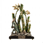 Bambusest Kuju Ornament Vaikskulptuur Elegantne Feng Shui Dekor Traditsiooniline Hiina Lauakaunistus
