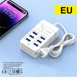 6-porti USB-kiirlaadimisjaam 35W PD-t&uuml;&uuml;pi C-kiirlaadimisega seinalaadijad USB-jaoturi adapter EU USA pistik