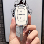2/3 nupuga TPU v&otilde;tme&uuml;mbris Renault Duster Dokker Logan Stepway Clio 5 SS2 jaoks Dacia Sandero Stepway Renault TWingo kate jaoks 2 button key cover valge