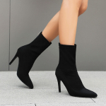 Krazing Pot Karusnahk S&uuml;gis Talve Kingad Stilett K&otilde;rged Kontsad Super Suurus Platvormsaapad Terava Ninaga Soojad Libisemiskindlad Ankle Boots 34 must