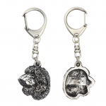 Irish Water Spaniel, Whiptail, Shannon Spaniel - Silver-plated key ring with dog, handbag decoration, backpack pendant by Art-Dog brand