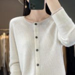 Naiste ka&scaron;miirist sviiter Qinghe ka&scaron;miir 30% ka&scaron;miir 70% vill s&uuml;gis-talvine ka&scaron;miir pullover pehme ja soe XXL valge