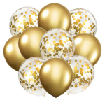 10PCS Gold Silver Metal Latex Confetti Balloons Baby Shower Wedding New year Birthday Party Decorations Matte