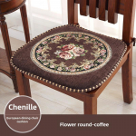 Kohandatud peene tikitud lilledega U-kujulised istmepadjad rihmadega Hiina stiilis puuvillane linane kontori kodu toolipadjad libisemiskindel t&otilde;mblukk 58x58cm